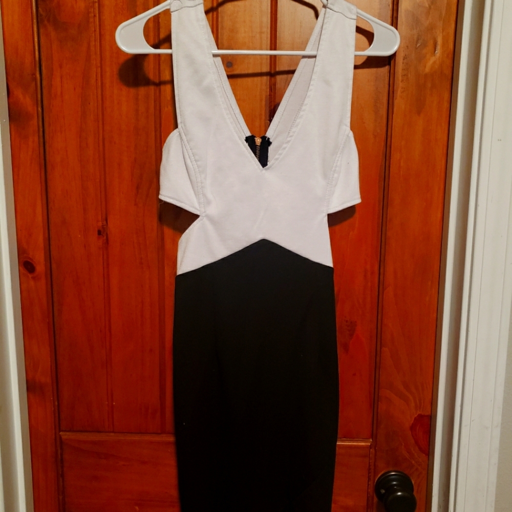 Black and white cocktail dress